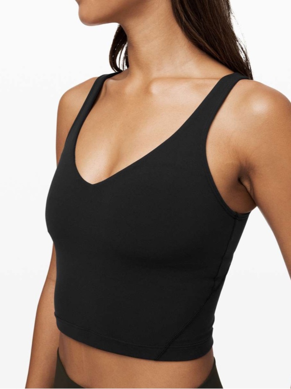 lululemon athletica Black V-Neck Cropped Tank - Size 6